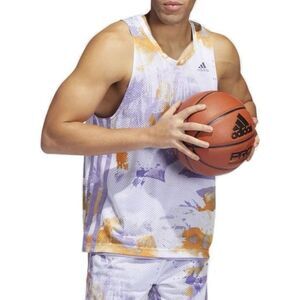 ADIDAS Q2 Mesh Basketball Jersey in White/Magic Lilac